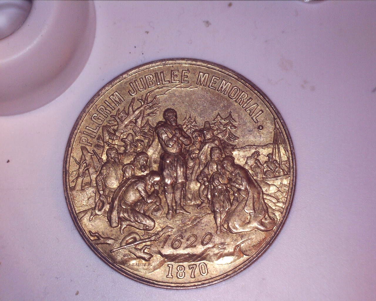 1870-Pilgrim-Jubilee-Memorial-Medal-Help-Identify-Metal-And-Rareity