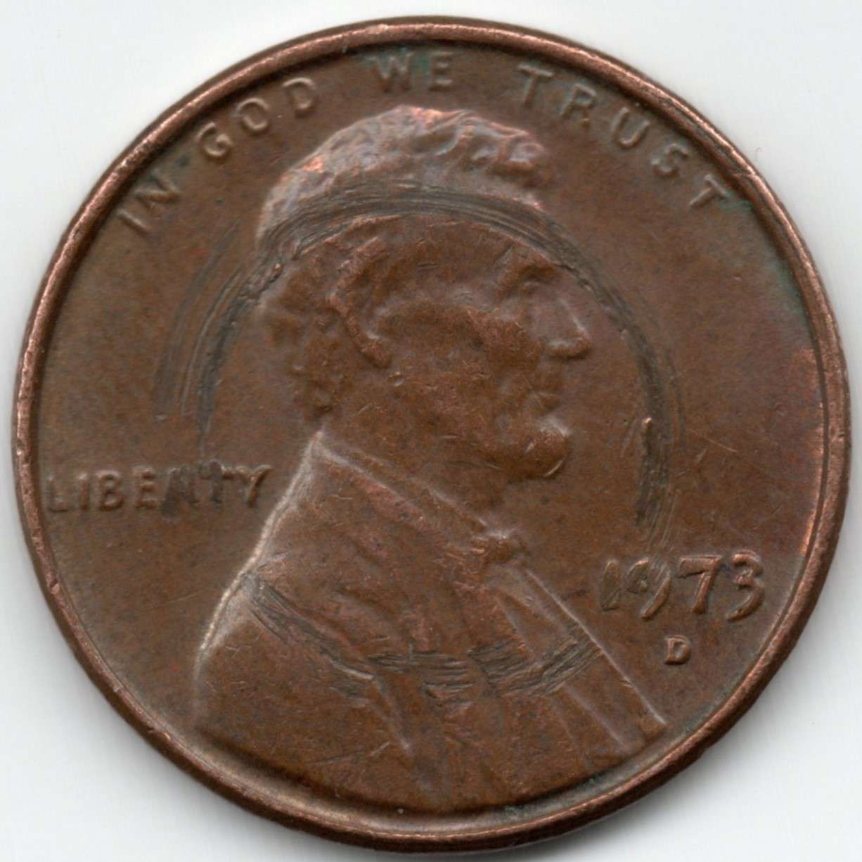 1973-D-Lincoln-Memorial-Cent--Just-Damage-Or-Something-Really-Cool?