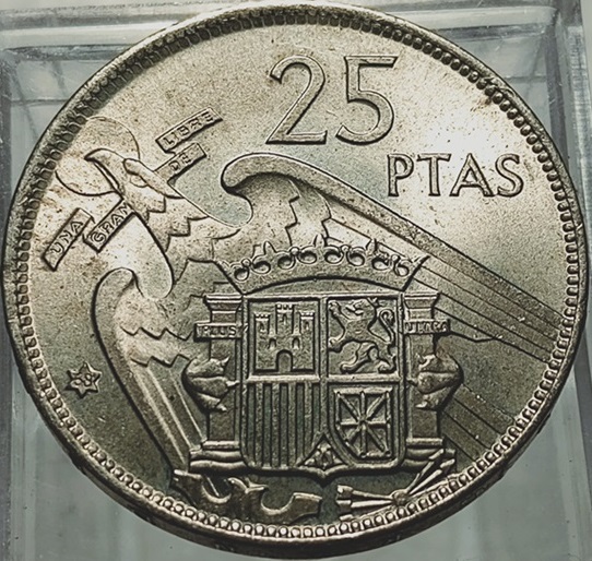 1968-Spain-25-Pesetas-Extreme-Finning-And-More