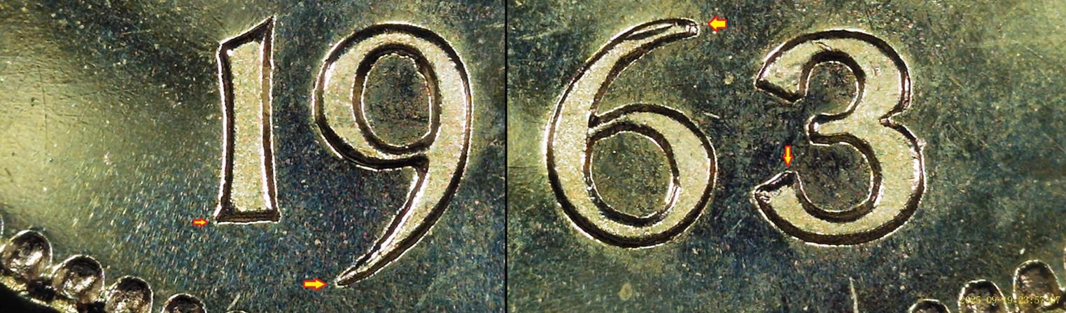 1963-Canadian-Proof-Like-DDR-Nickel-W/Collar-Clash