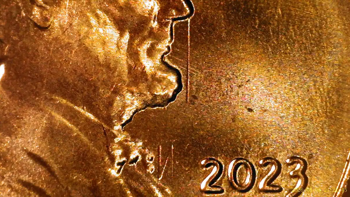 2023-P-Lincoln-Shield-Cent-W/Intense-Obverse-Die-Clash