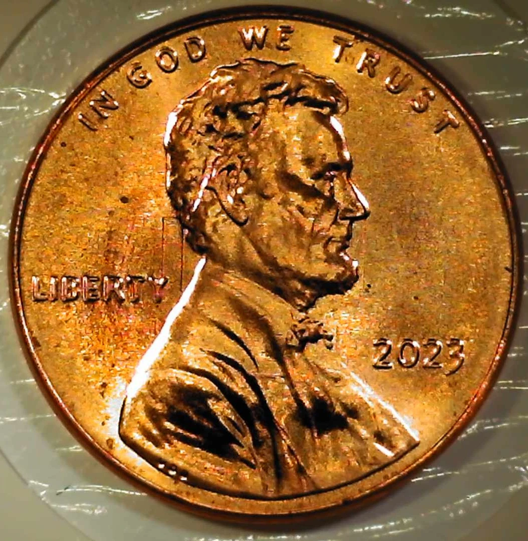 2023-P-Lincoln-Shield-Cent-W/Intense-Obverse-Die-Clash