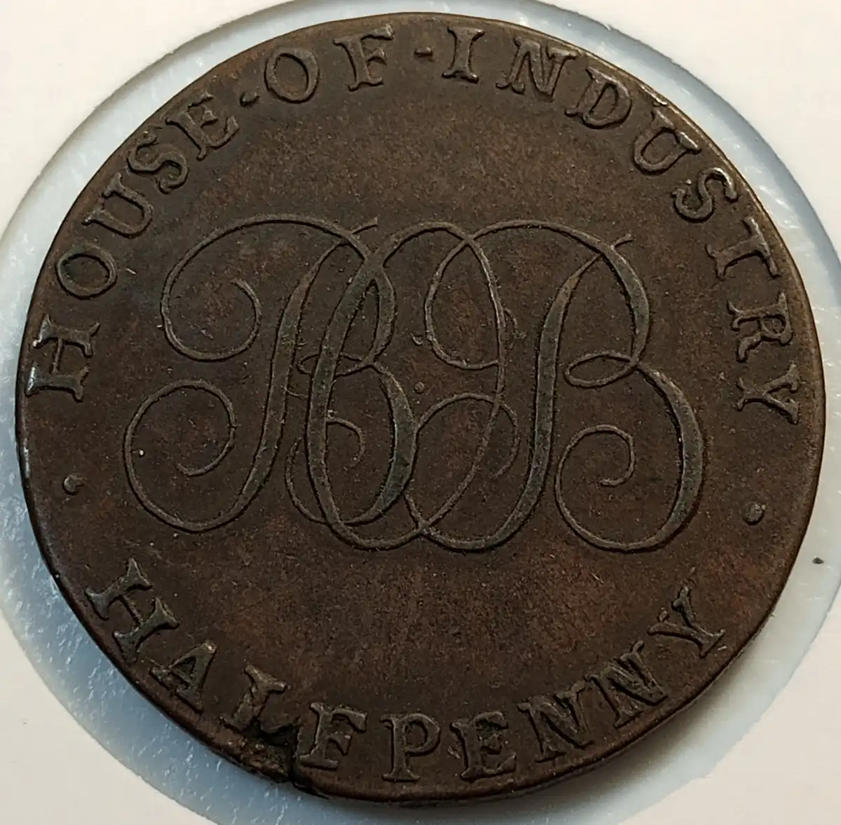 1790's-Dublin-D&h-#27-House-Of-Industry-Halfpenny-Conder-Token