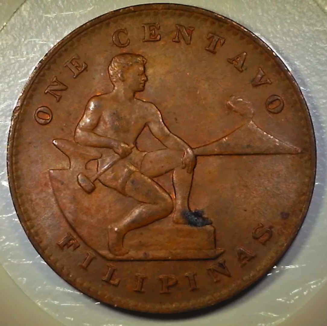 1944-S-Philippines---1-Centavo-W/-Retained-Lamination-Peel
