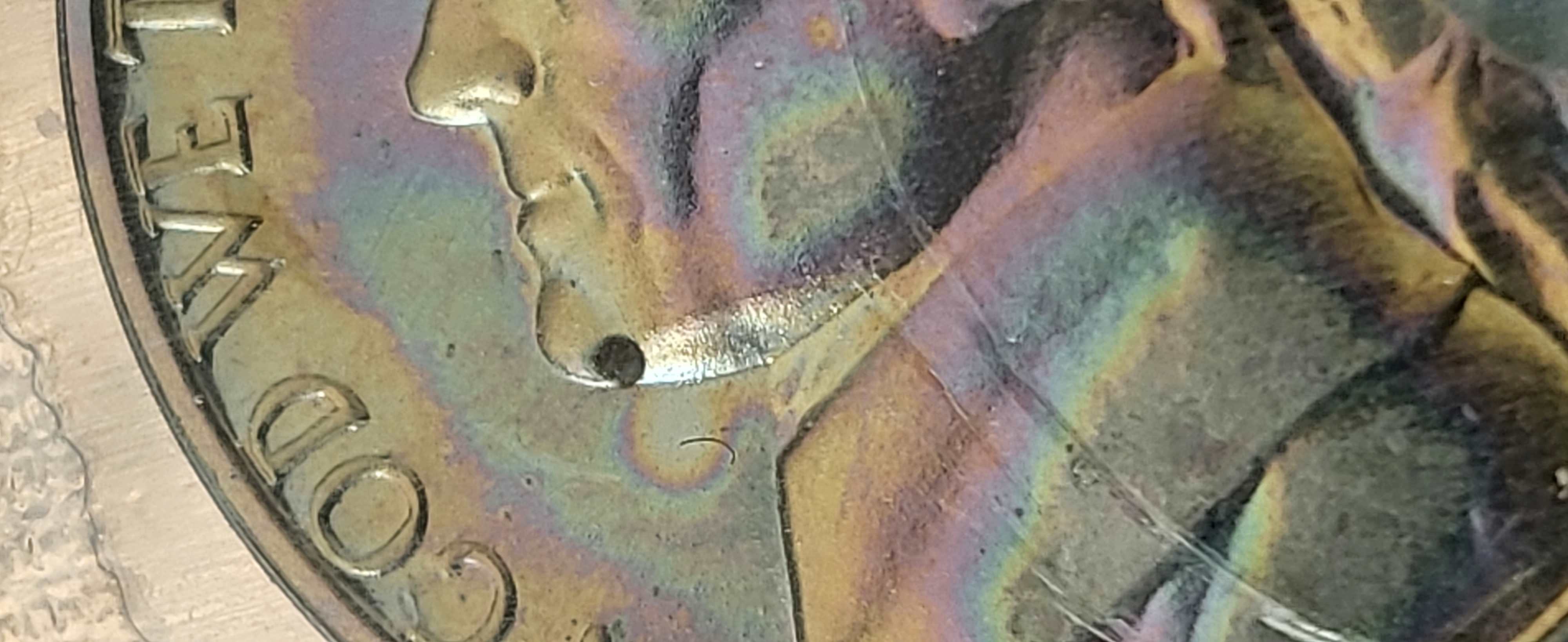 1962-Proof-Jefferson-Nickel-Toned-But-With-Verdigris