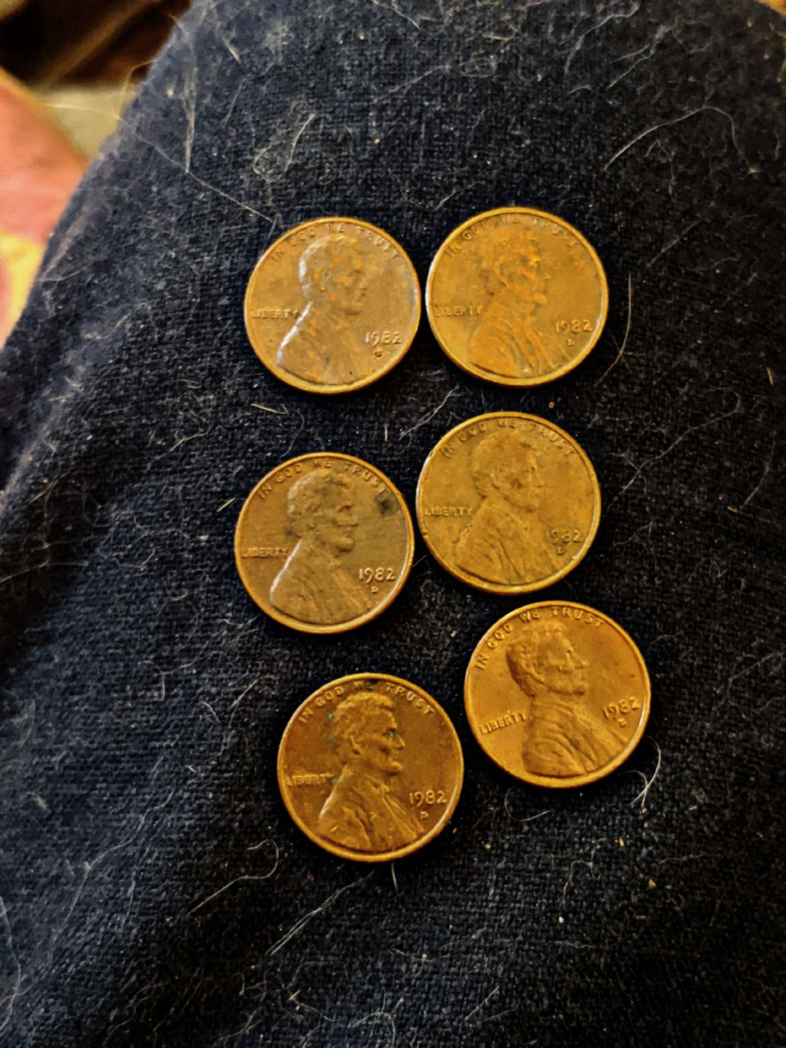 1982-D-Pennies-6-Of-Them