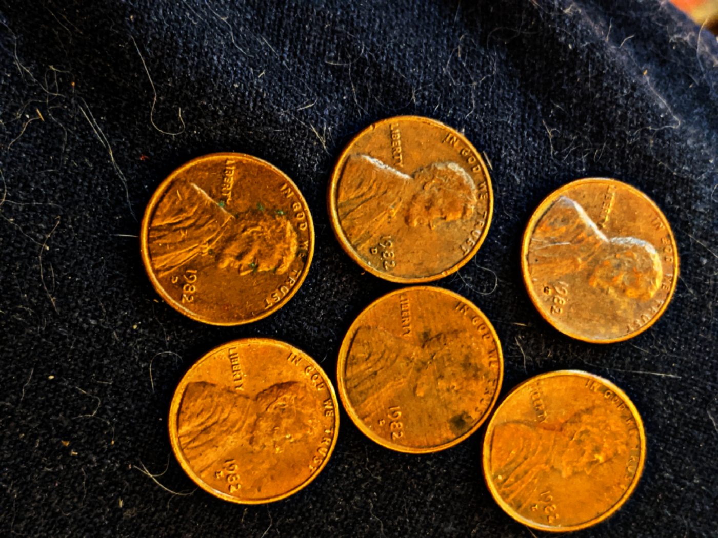 1982-D-Pennies-6-Of-Them