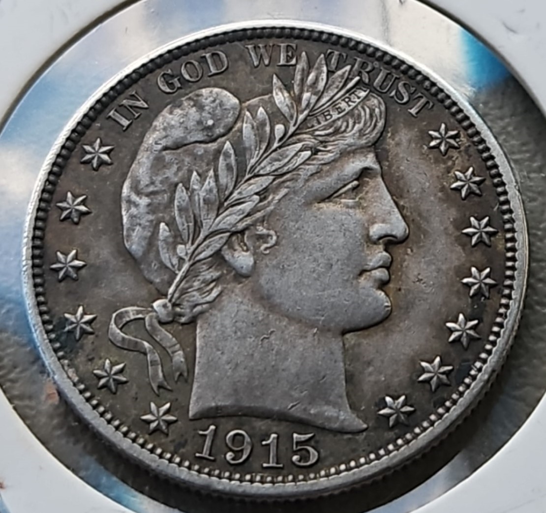 Toned-1915-D-Barber-Half-Dollar-Grade?-Value?