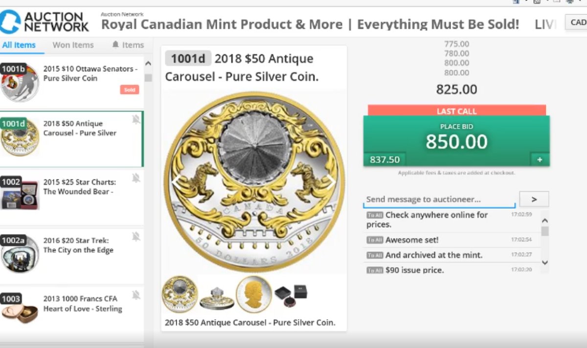 2018-Antique-Carousel,-Release-On-May-16th,-6-Oz,-$749.95,-Mintage-1000-Pcs