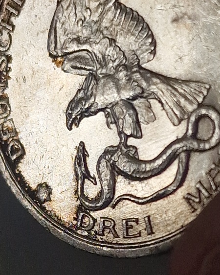 Banged-Up-3-Mark-Preussia-1913-Polished-Dies-Or-Proof?-For-Fun-And-Learning