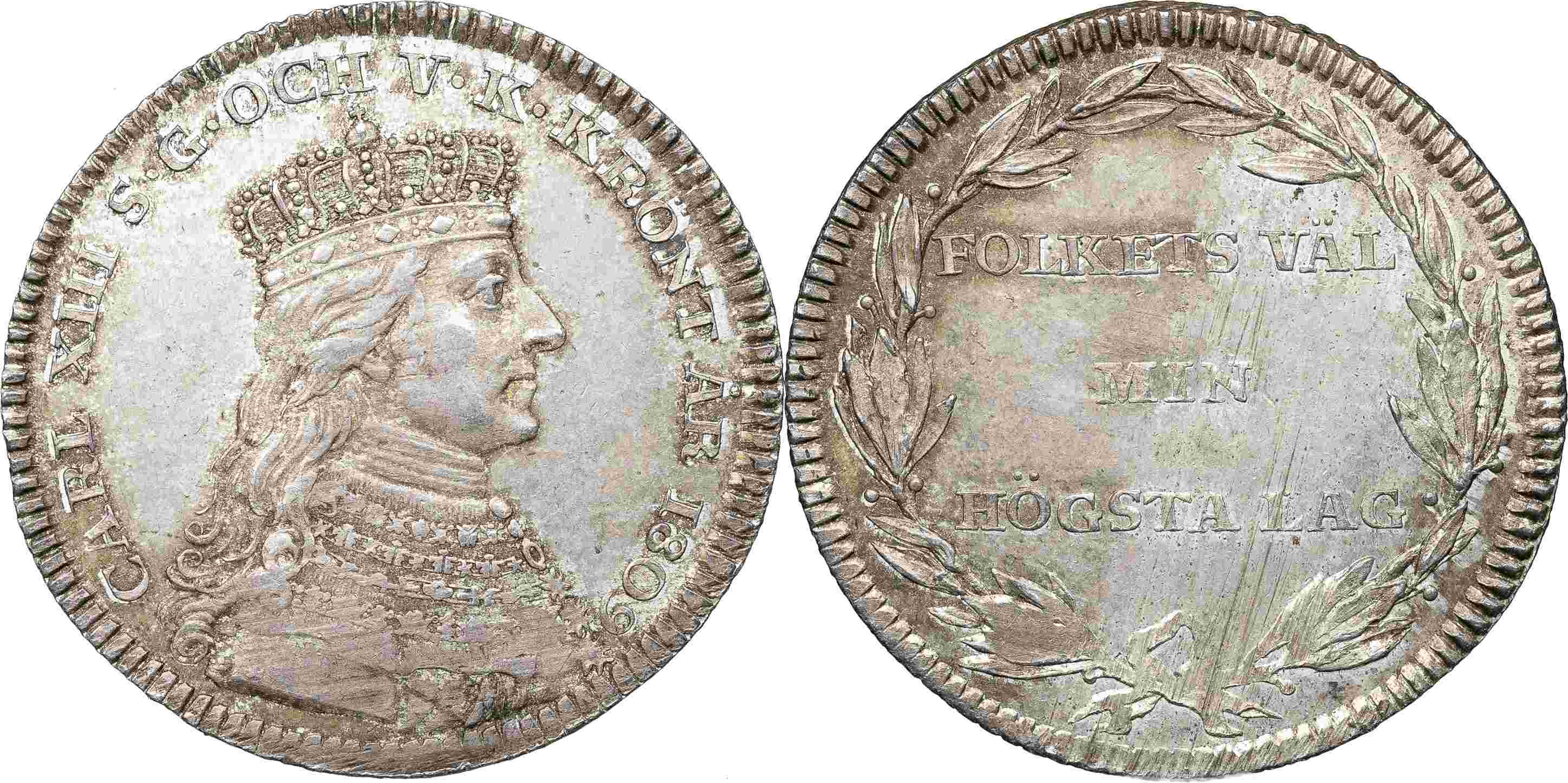 1/3-Riksdaler-1809-Sweden-Largesse--You-Vs-NGC-For-Fun-And-Learning