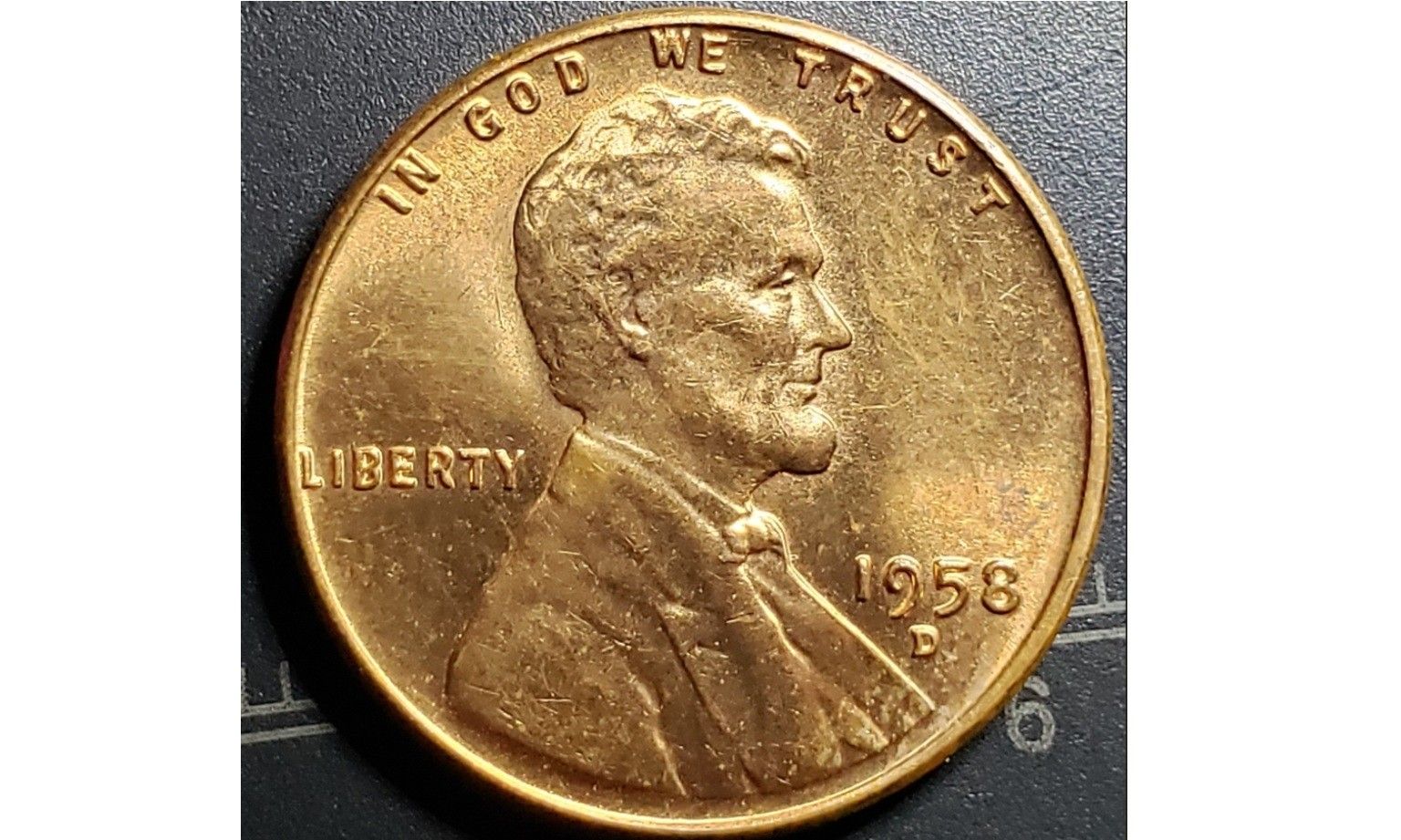 1958-D-Lincoln-Wheat-Cent---Die-Crack/Spiked-Head-In-