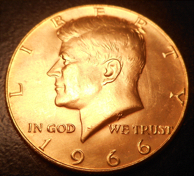 New-To-The-Forum...-1966---P-Kennedy-Half-Dollar-Looks-Gold-Plated...