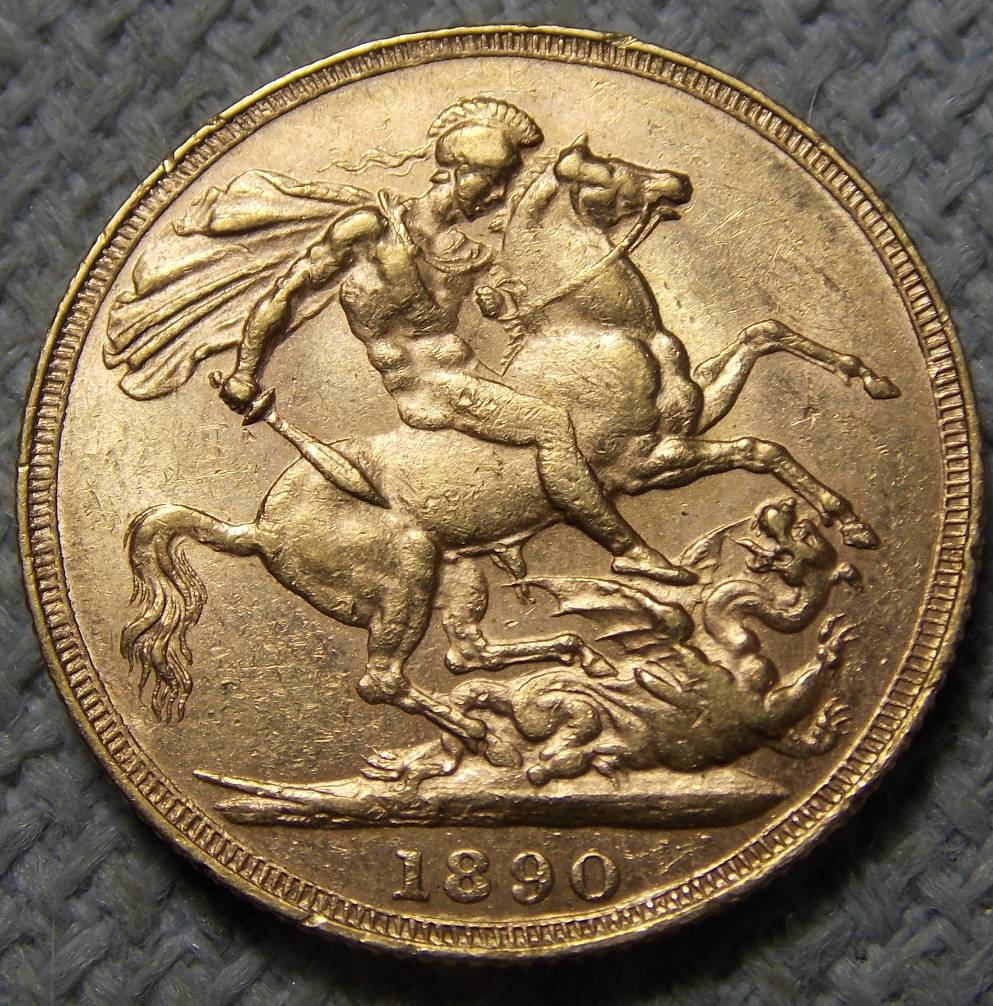 1890-Sovereign-With-Bent-Handle-On-Sword?-Variety-Or-Error?