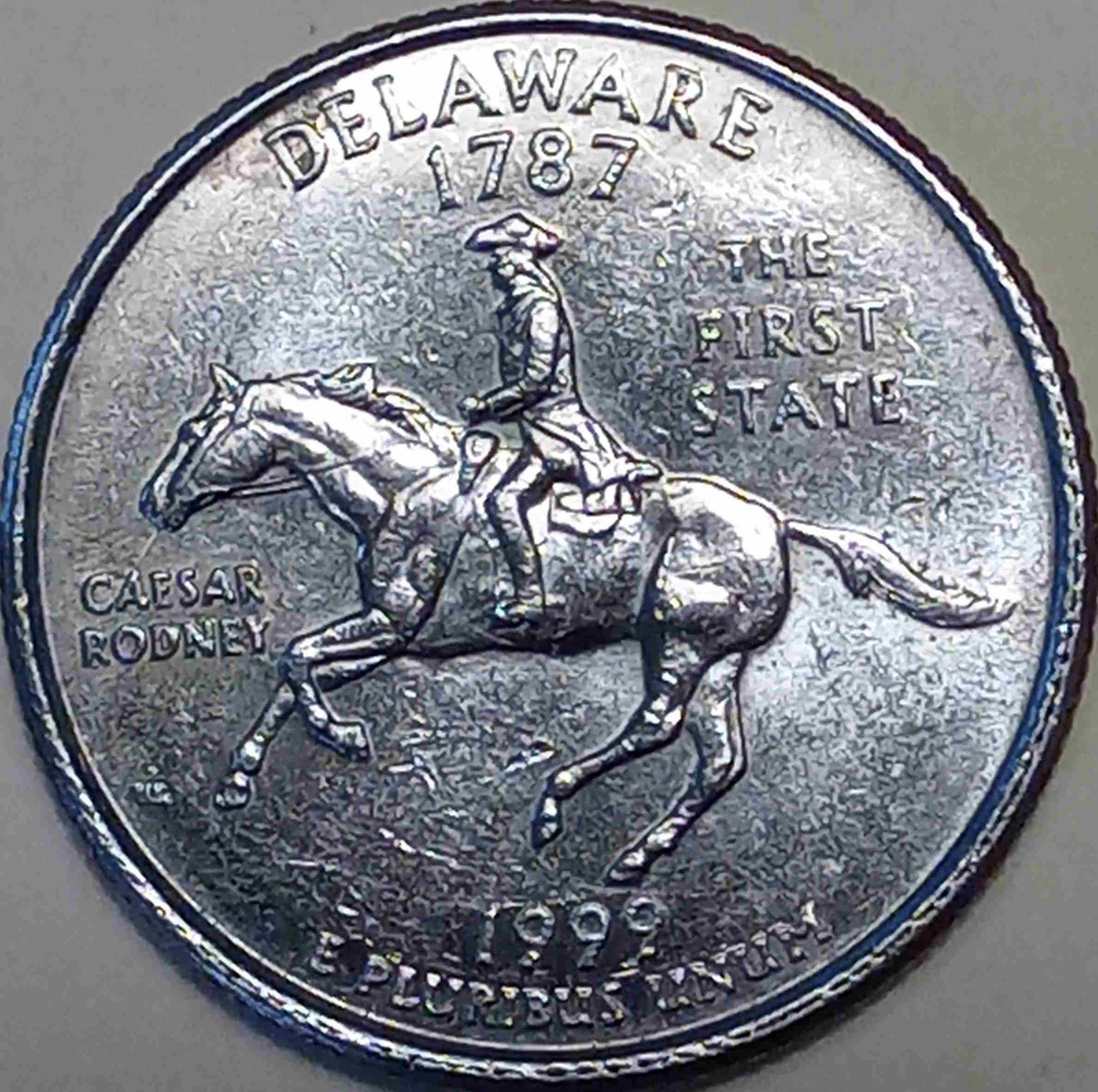 Circulation-Find,1999-P-Delaware-Quarter-50%-Collar-Clash