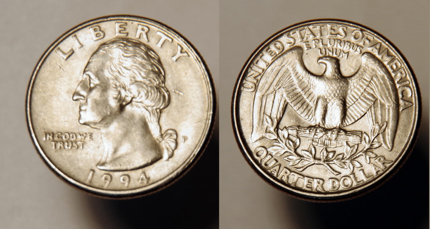 Circulated-1994-D-Washington-Quarter-/-Doubled-Eagle-Beak-&-Neck
