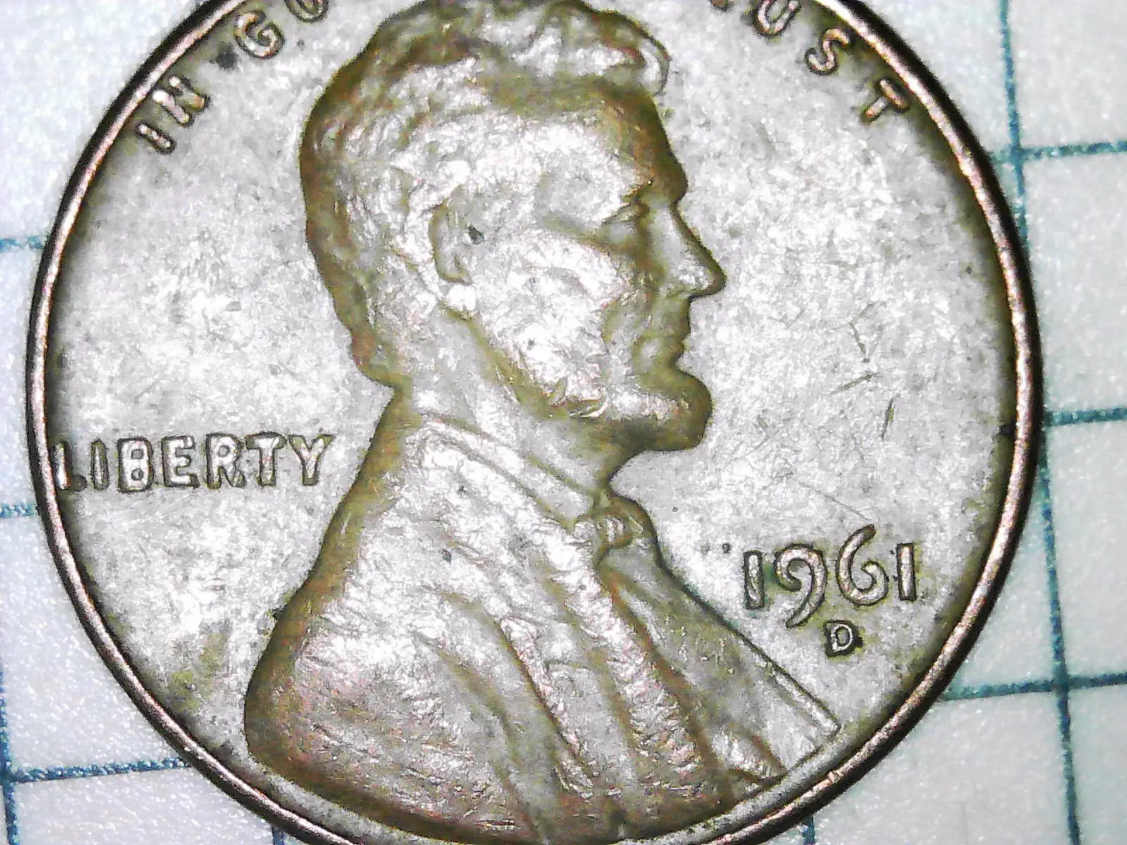 1961-D-Penny-Serious-Die-Chip-On-Obverse-&-Small-Chip-On-Reverse