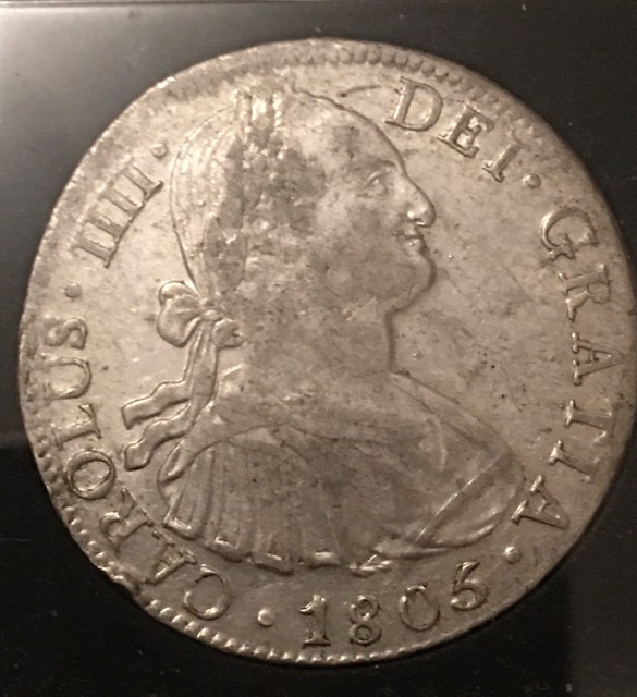 8-Reales-1805-Carlos-Iv,-Clash-Die