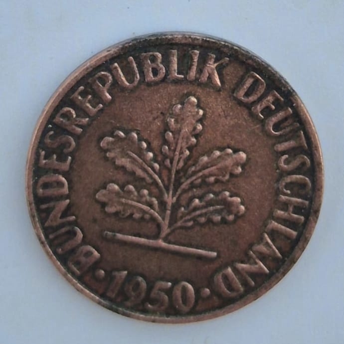 1-Pfennig-1950-D---Newly-Discovered-Bimetallic-Pattern-Coin?