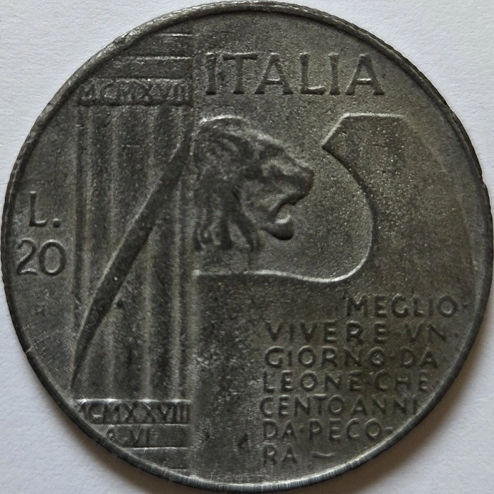 Mussolini-20-Lire-Coin