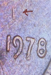 1978-Lincoln-Penny---Die-Chip-Or-DDO,-Weird-Brush-Pattern-Post-Damage?