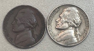 1940-Nickel---Brown-Color---Weighs-4.81-Grams