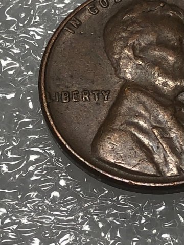1956-One-Cent--Die-Chip--W/--Die-Crack