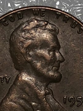 1956-One-Cent--Die-Chip--W/--Die-Crack