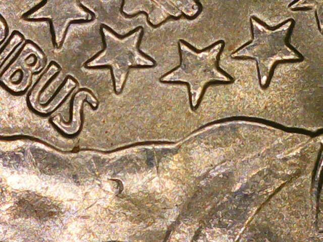 1976-Bi-Centennial-Quarter-With-Die-Chips/Slug-Marks-In-The-Drum?