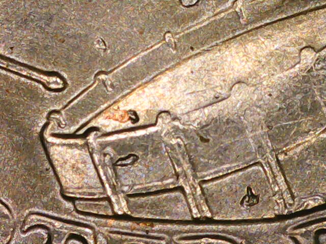 1976-Bi-Centennial-Quarter-With-Die-Chips/Slug-Marks-In-The-Drum?