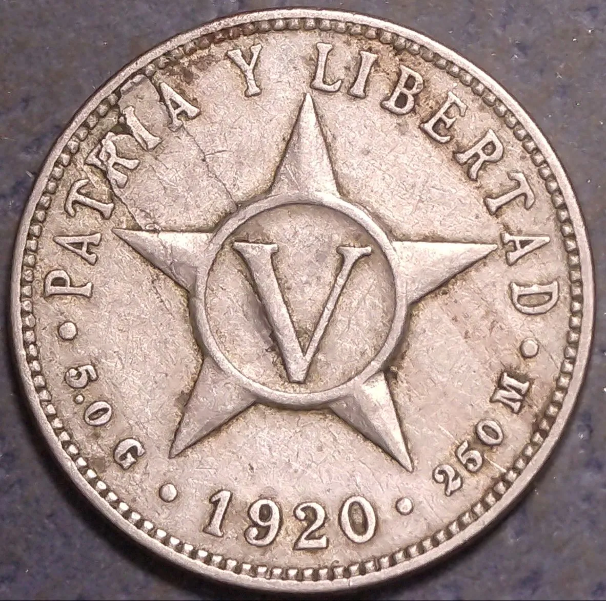 1920-Republic-De-Cuba-Cinco-Cen.-Lam