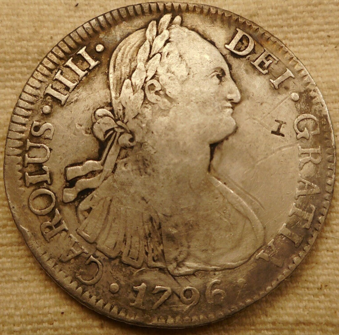 Circulated-Chopmarked-8-Reales-With-Identical-Chopmark-On-Reverse,-Modern-Forgeries?