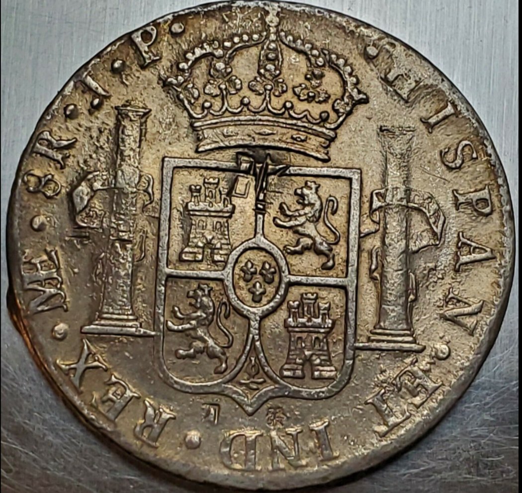 Circulated-Chopmarked-8-Reales-With-Identical-Chopmark-On-Reverse,-Modern-Forgeries?