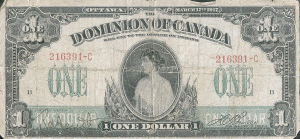 1917-Canadian-$1-Note