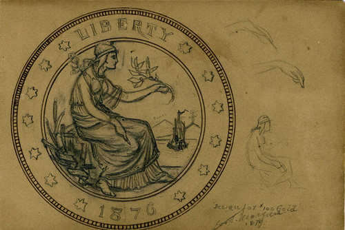 Morgan's-Sketches-For-A-Proposed-$100-Gold-Union