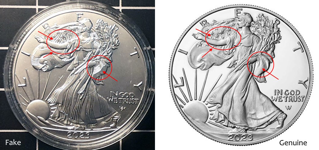 Counterfeit-2023-American-Silver-Eagles