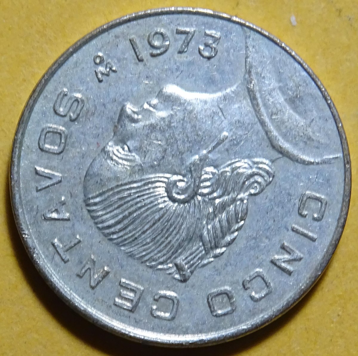 Mexico-1973-5-Centavos-Over-1972?