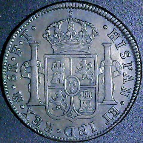 Mexico-8-Reales-Carolus-IIIi,-1802/1802-Ft,-Mintmark-W/Heavy-Die-Polish