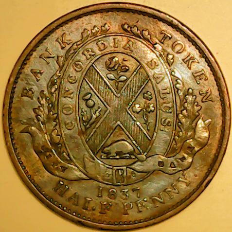 Canada-City-Bank-1/2-Penny-1837-Dot-Under-K