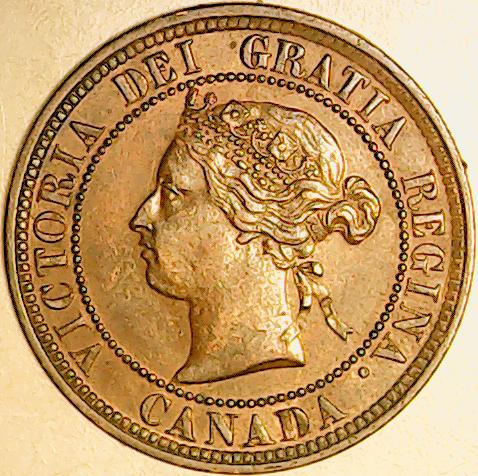 Canada-1-Cent-1882-H/H,-Multiple-Obverse-Inscription-Errors