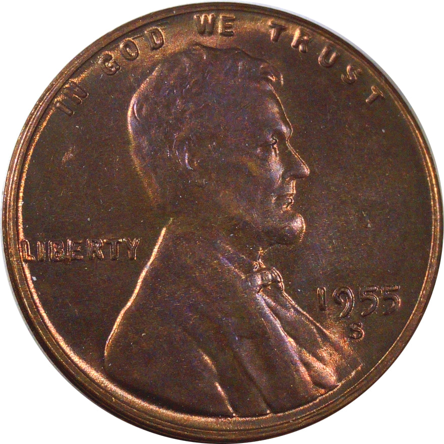 1955-S-Lincoln-Cent-Improper-Mix-W-BIE-And-Die-Chips