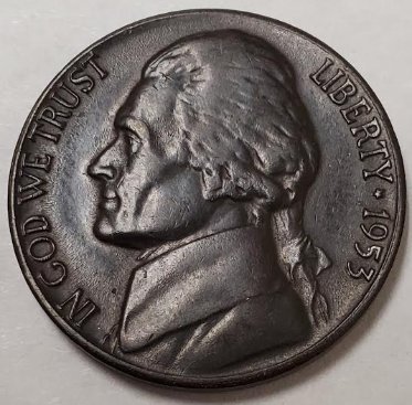 1953-D-Jefferson-Nickel---Black-Beauty?