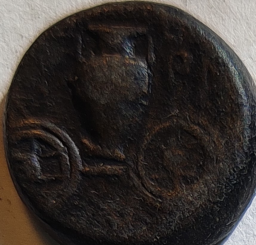 A-Greek-Coin-With-Horse/-Ride-Amphora/Wheels