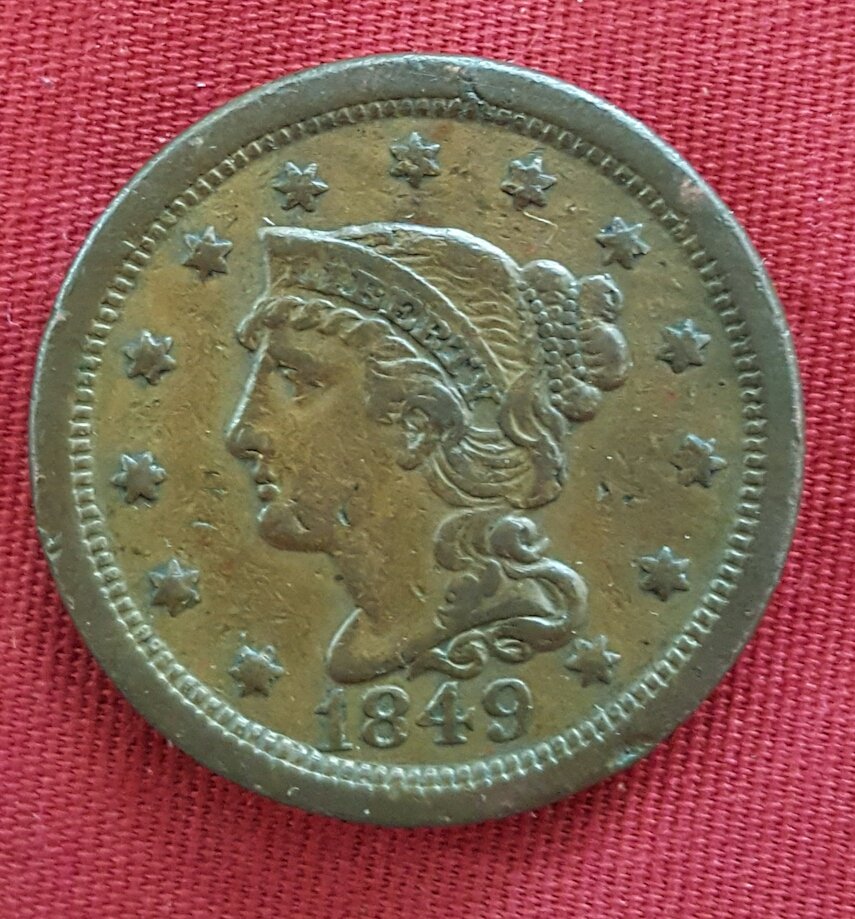 1849-Braided-Hair-Cent----Weight-Is-11.51g-Instead-Of-10.89g----Fake?