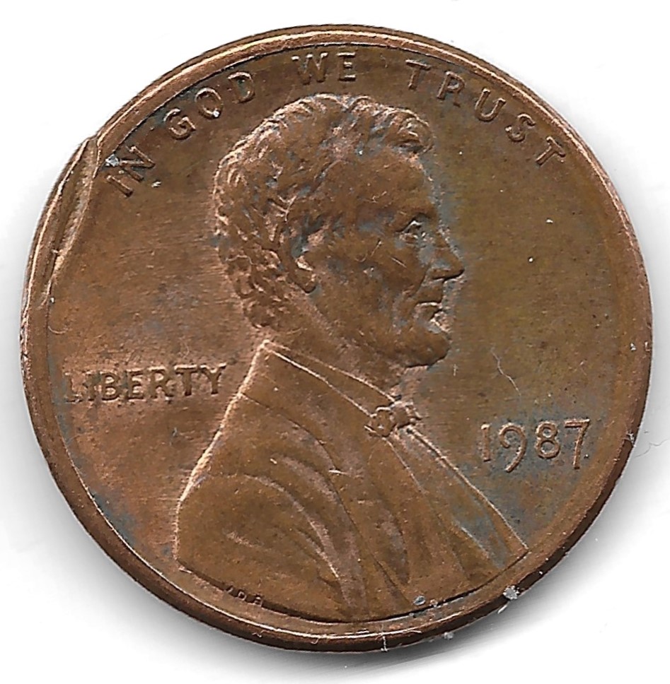 1987-Penny-With-Multiple-Issue-On-OBV-And-Rev.