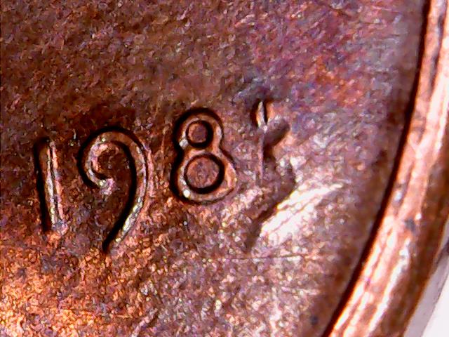 1983-P-Copper-Lincoln-Cent-Missing-#3-In-Date