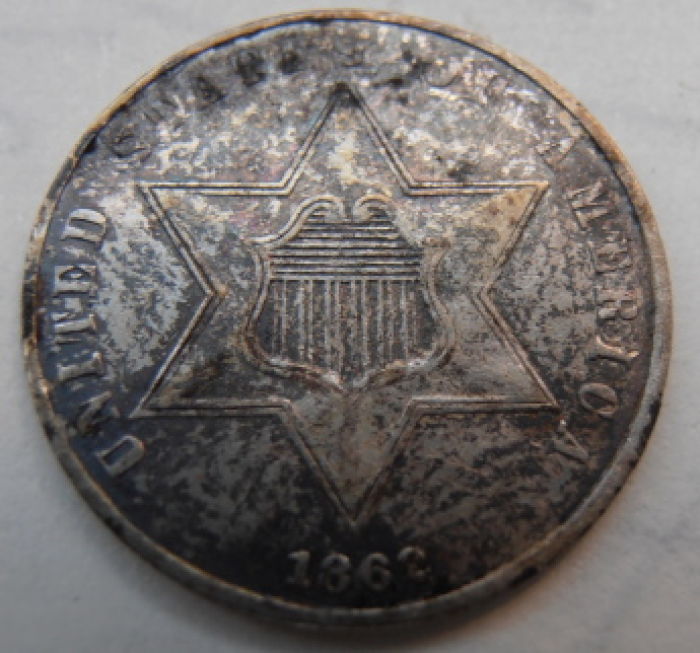 1862-Three-Cent---Toning-Question