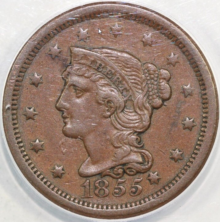 1855-Braided-Hair-Cent---Acetone-/-Verdicare-Experiment