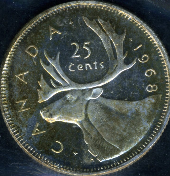 Nice-Toned-1968-25-Cent-Silver