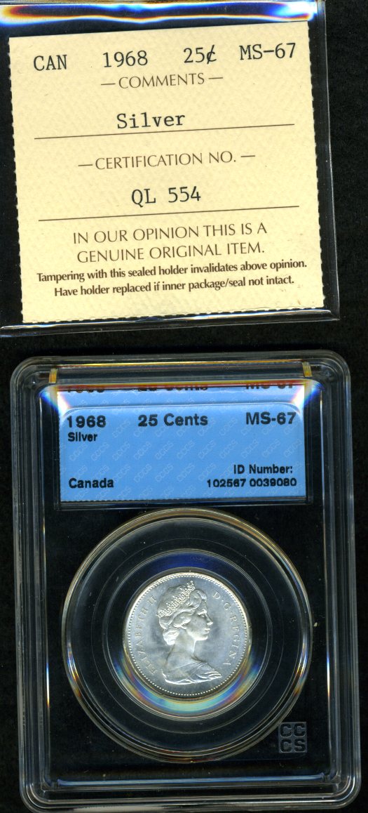 Nice-Toned-1968-25-Cent-Silver